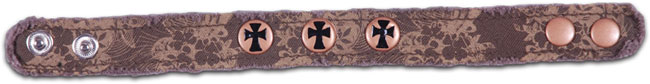 Canvas Bracelet - Copper Cross