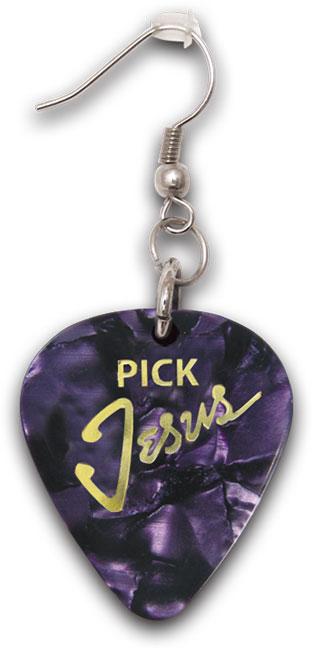 Guitar Pick Earrings - Purple
