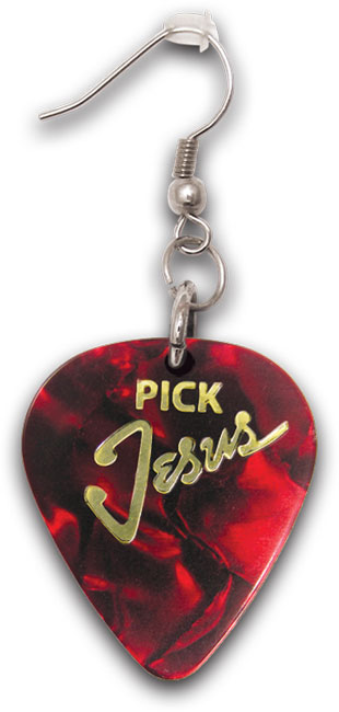 Guitar Pick Earrings - Red