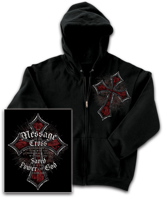 Message of the Cross Zippered Hoodie